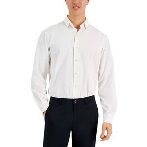 Alfani Authentic Men Travel Ready Stretch Dress Shirt Bright White 17–17.5 36/37
